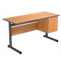 Lehrertisch, 130x65 cm (B/T), 76 cm hoch, Platte: Melamin, PU-Kante, 